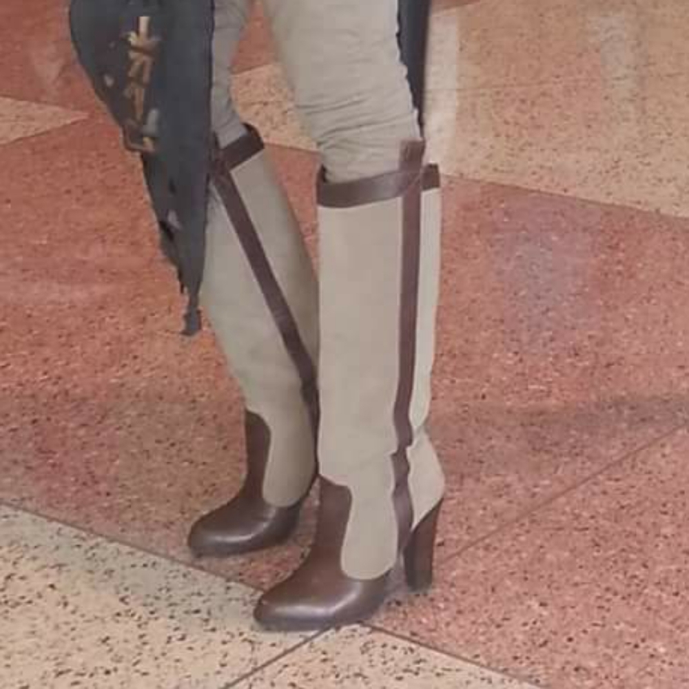 Suede and Leather Knee Boots